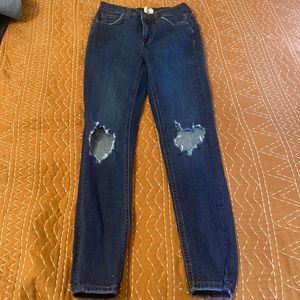 Free people super stretch skinny destroy denim